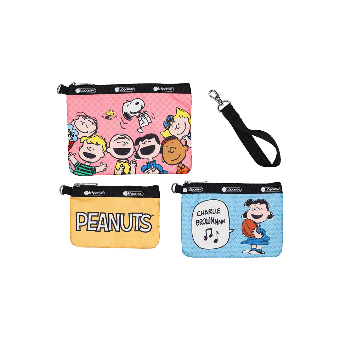 Peanuts Gang Wristlet Pouch Set