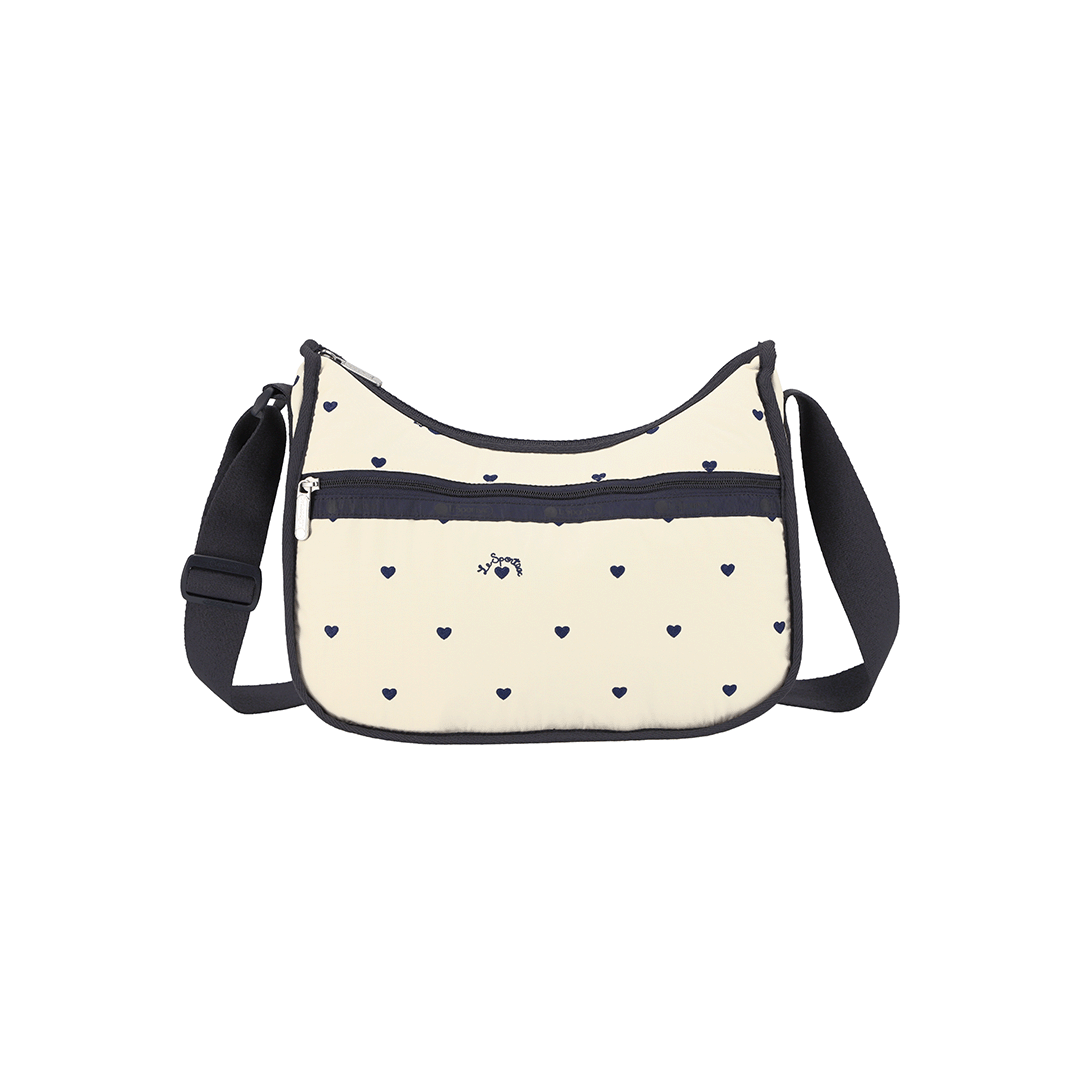 Navy Swiss Heart Classic Hobo Bag