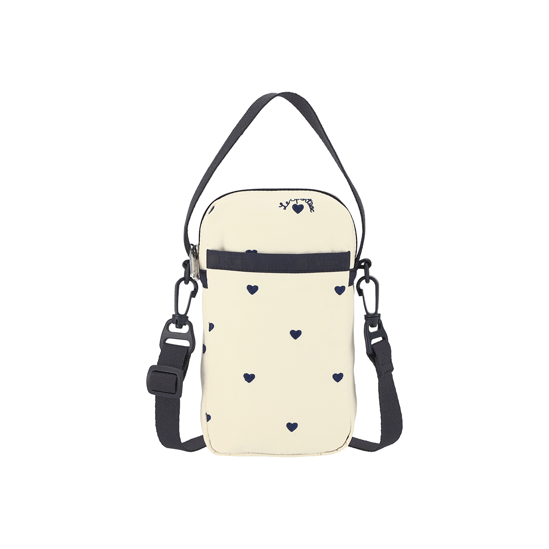 Navy Swiss Heart Mini Phone Crossbody Bag