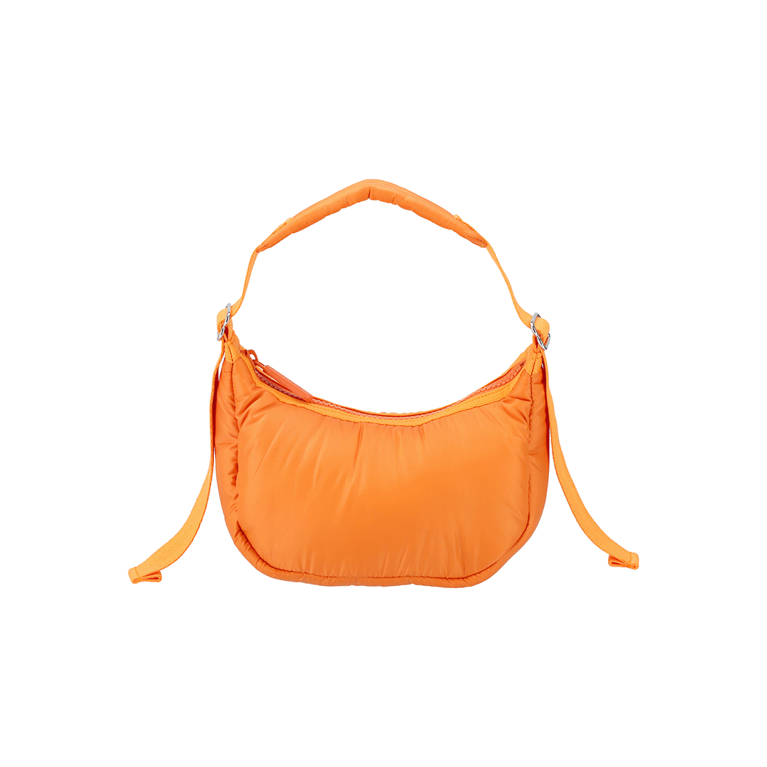Orange Harvest Sheen Mini Crescent Hobo Bag