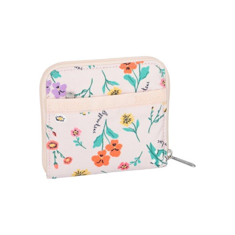 Compact Zip Wallet Tossed Wildflowers