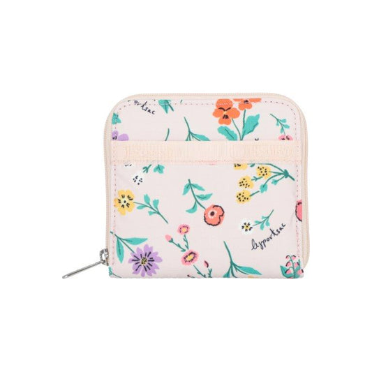 Compact Zip Wallet Tossed Wildflowers