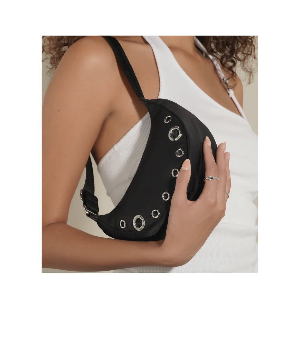 Grommet Small Shoulder Bag Onyx Grommets
