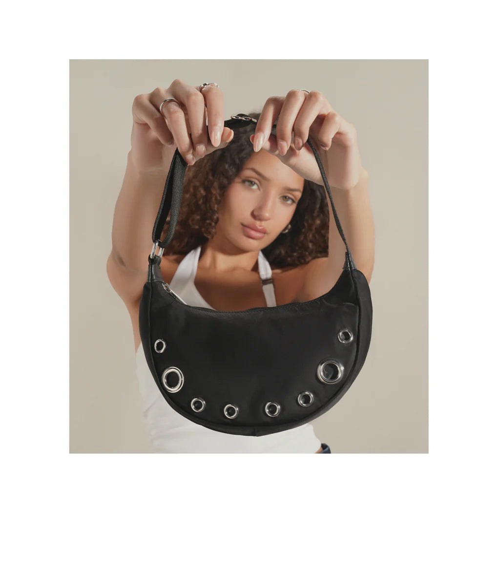 Grommet Small Shoulder Bag Onyx Grommets