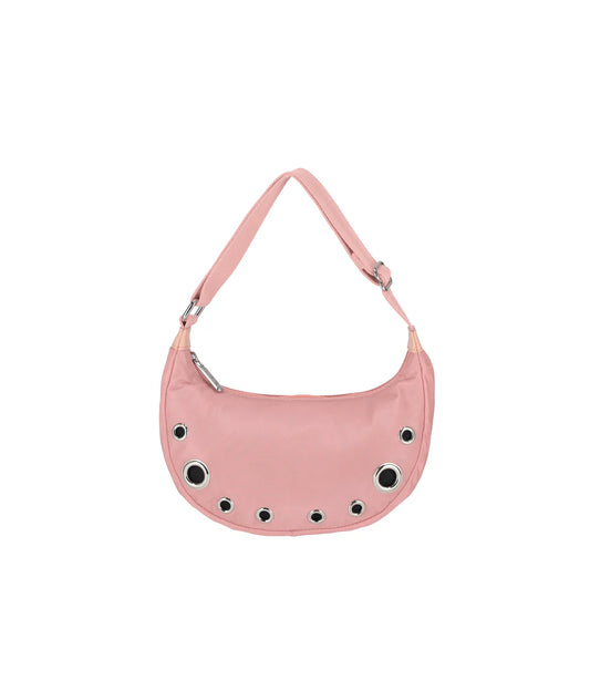 Grommet Small Shoulder Bag Rose Quartz Grommets