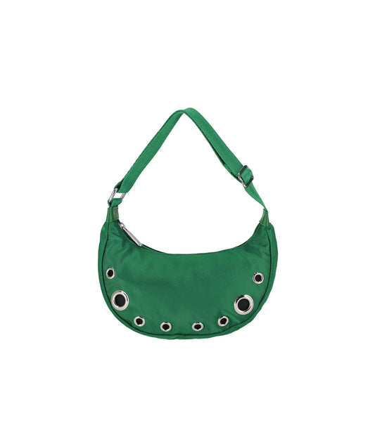 Grommet Small Shoulder Bag Jade Green Grommets