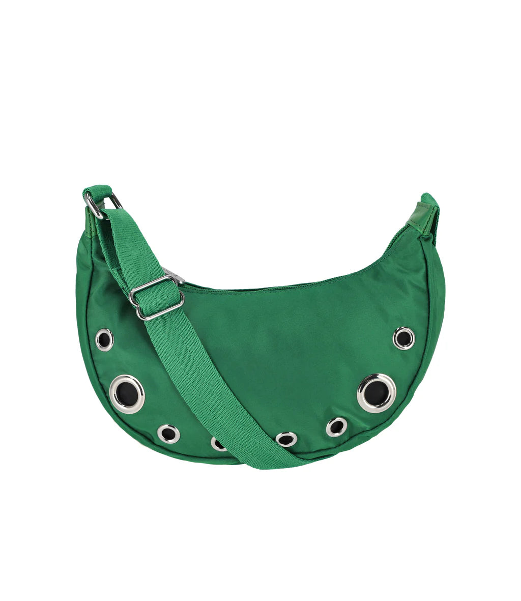 Grommet Small Shoulder Bag Jade Green Grommets