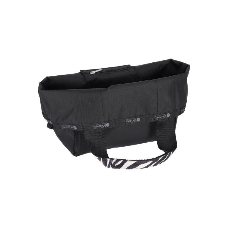 Small Reversible Pocket Tote 2 Way Zebra Webbed Logo
