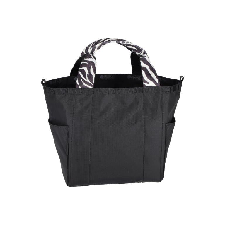 Small Reversible Pocket Tote 2 Way Zebra Webbed Logo