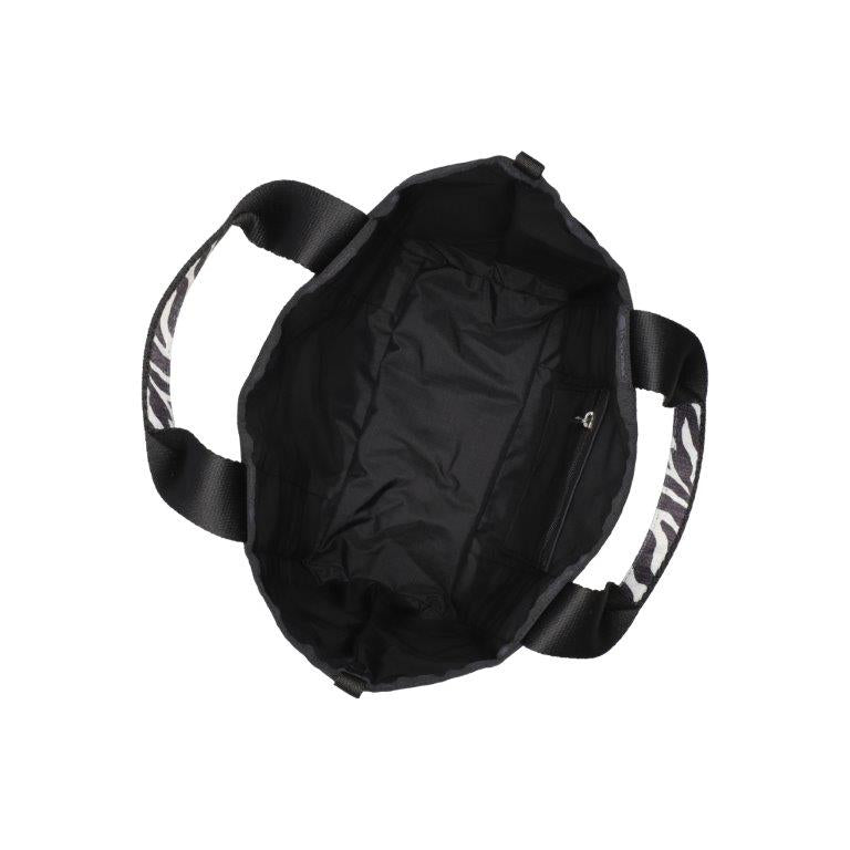 Small Reversible Pocket Tote 2 Way Zebra Webbed Logo