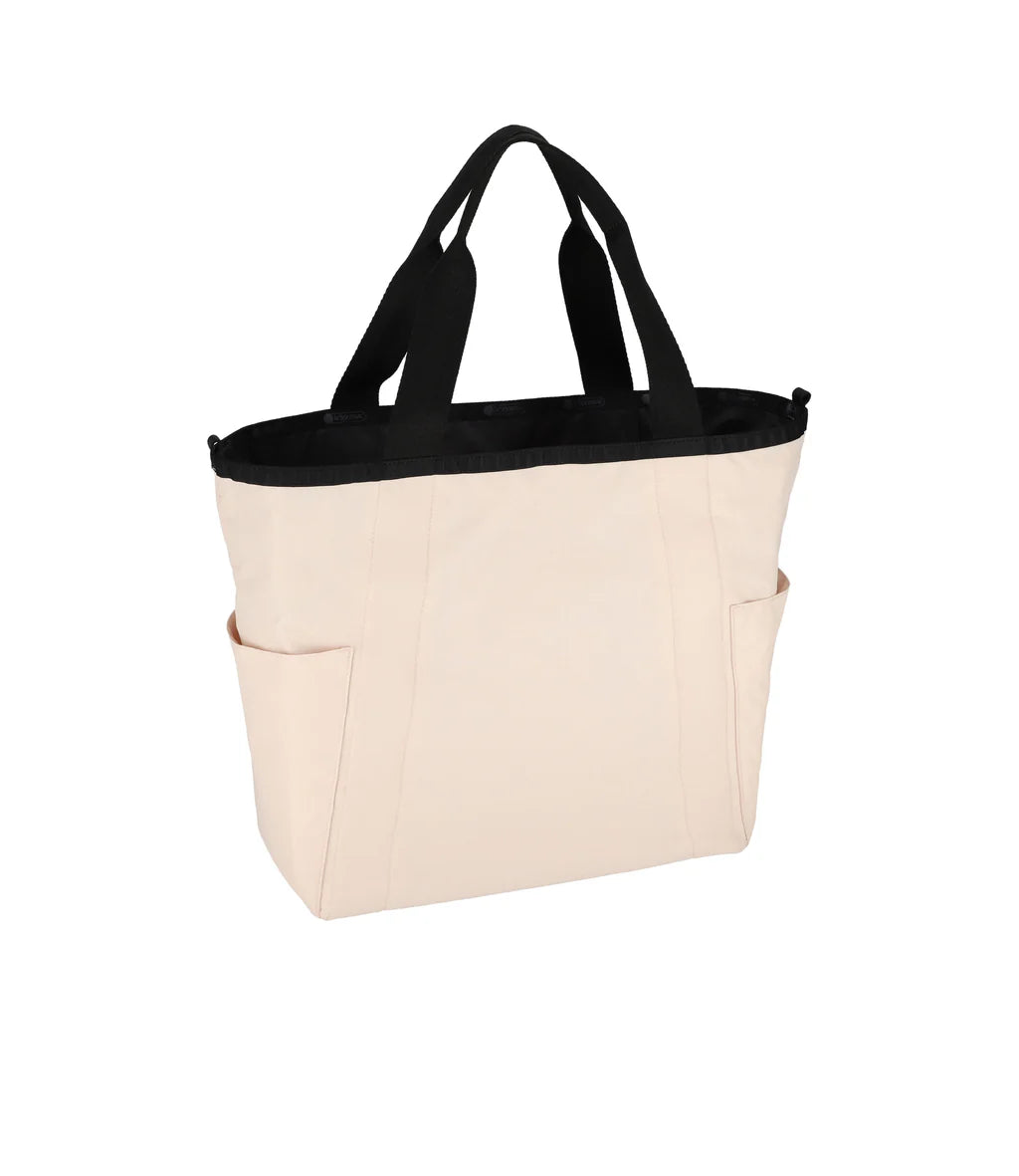 Large Reversible Pocket Tote 2 Way Thunder/Blush Peach