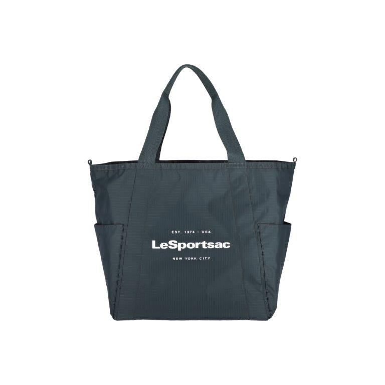 Large Reversible Pocket Tote 2 Way Midnight Green