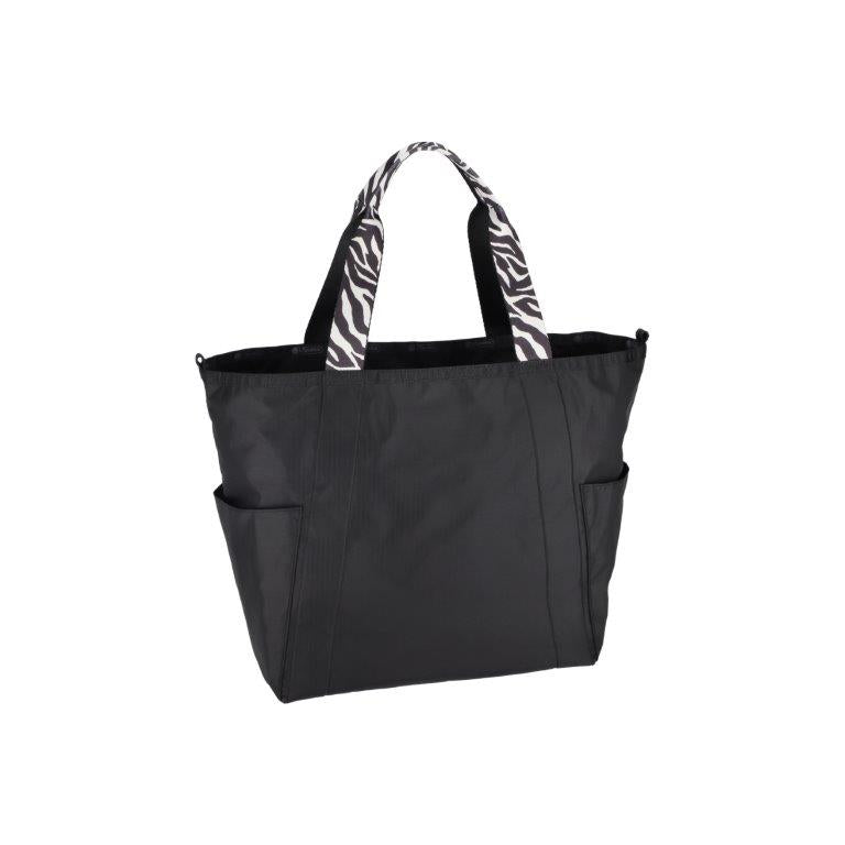 Large Reversible Pocket Tote 2 Way Zebra Webbed Logo