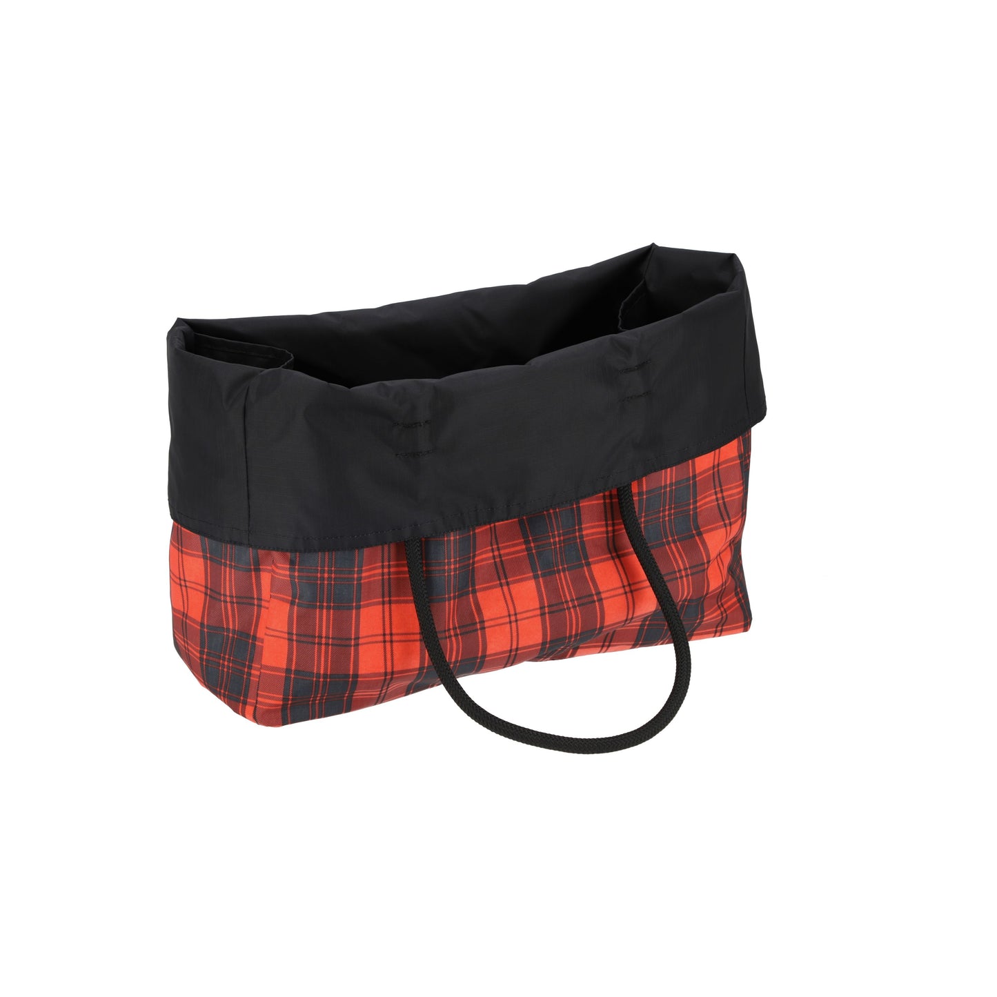 Red Tartan/Black Large 2 Way Tote