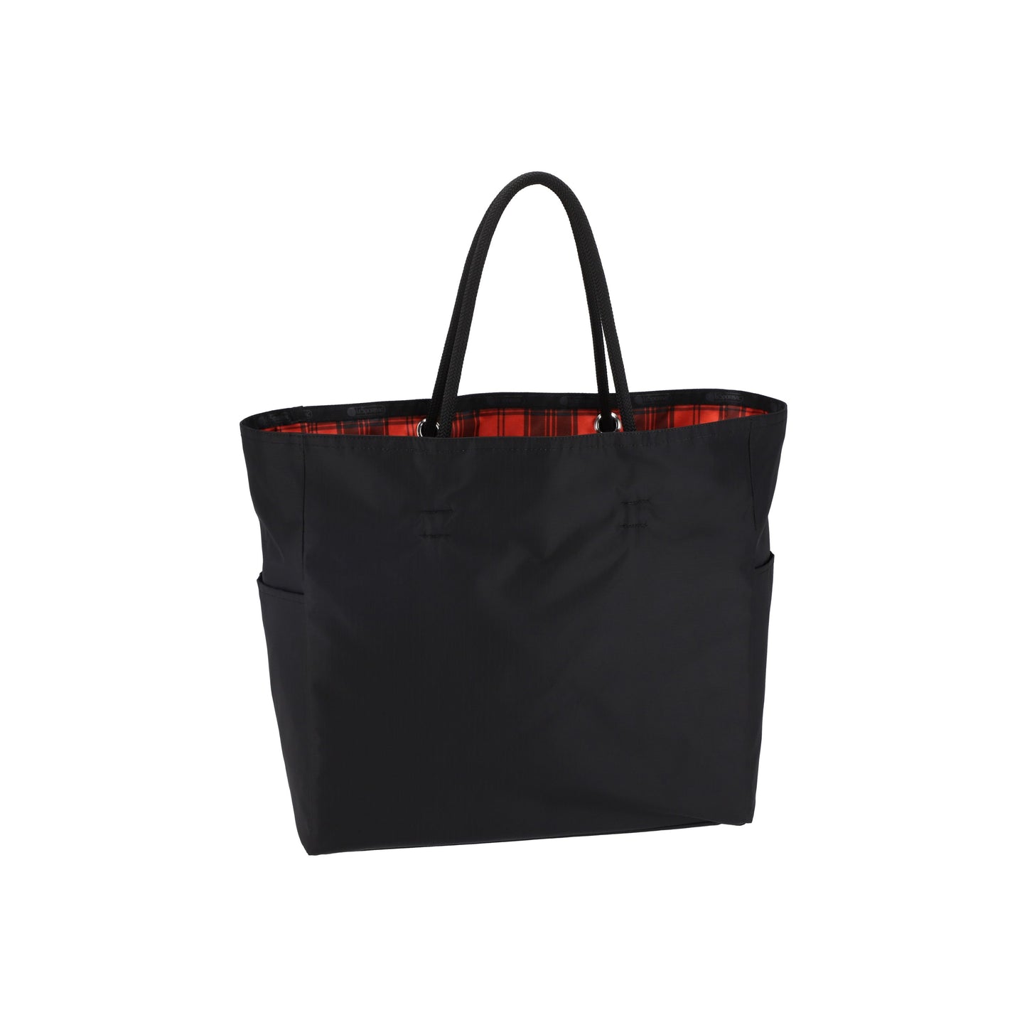 Red Tartan/Black Large 2 Way Tote