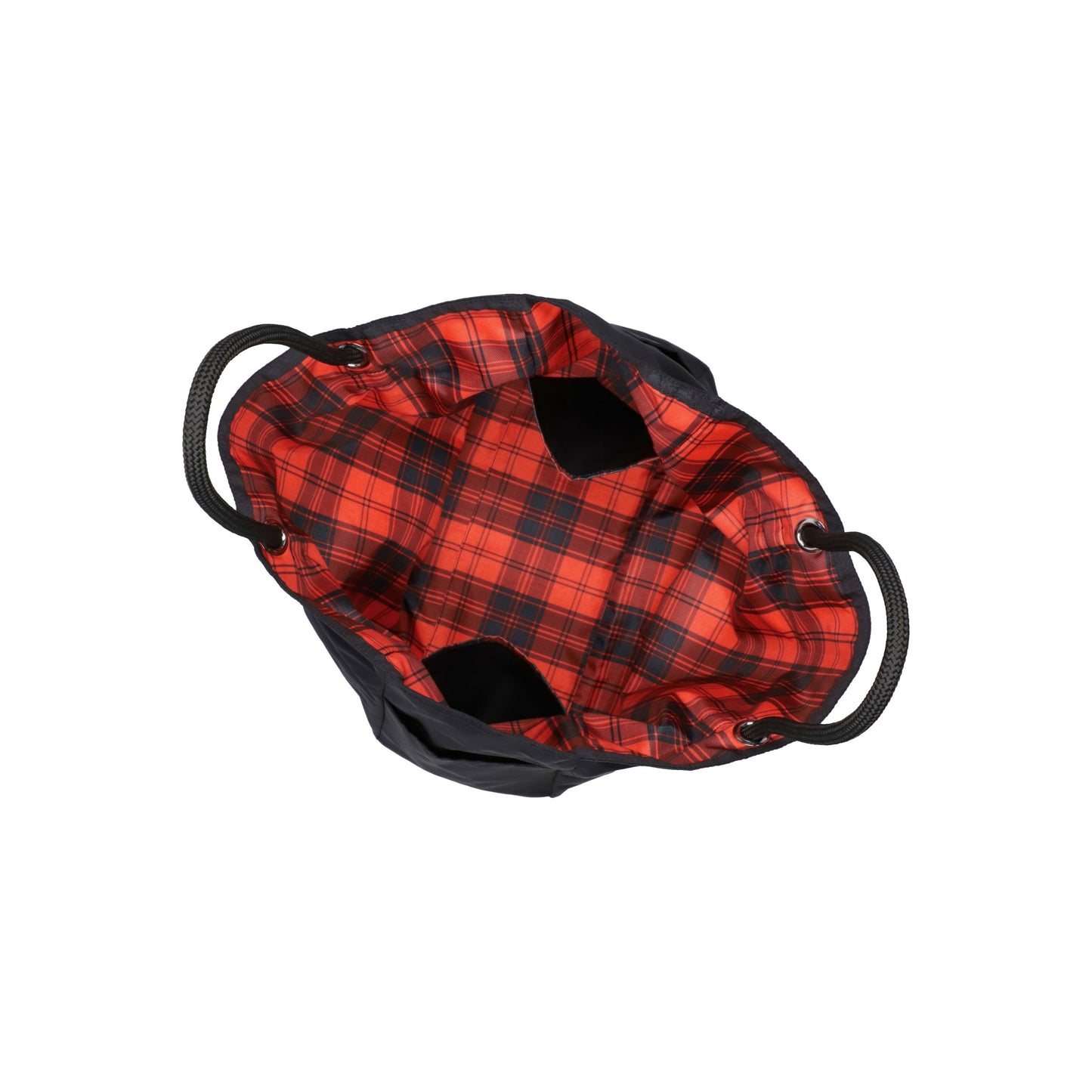 Red Tartan/Black Large 2 Way Tote