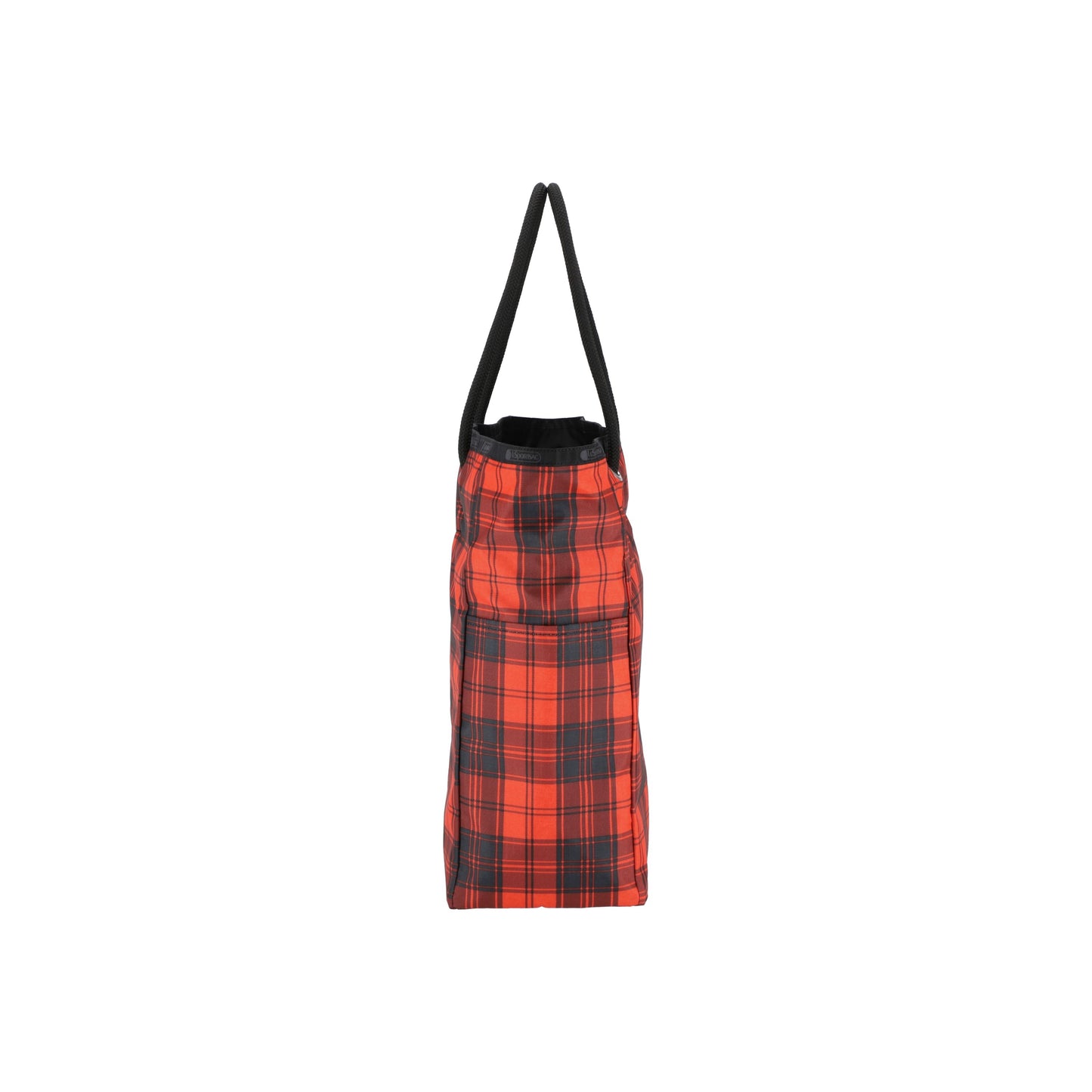 Red Tartan/Black Large 2 Way Tote