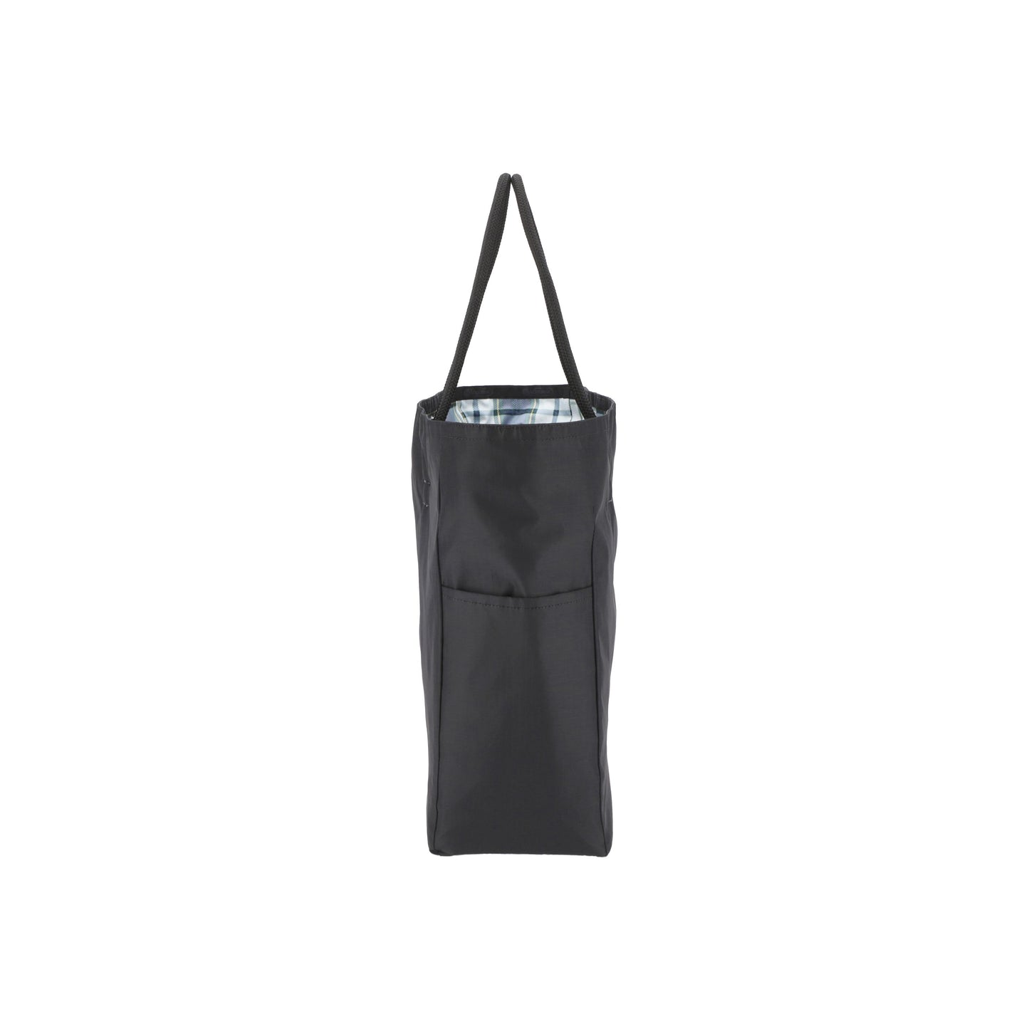 Deep Blue Tartan/Black Large 2 Way Tote