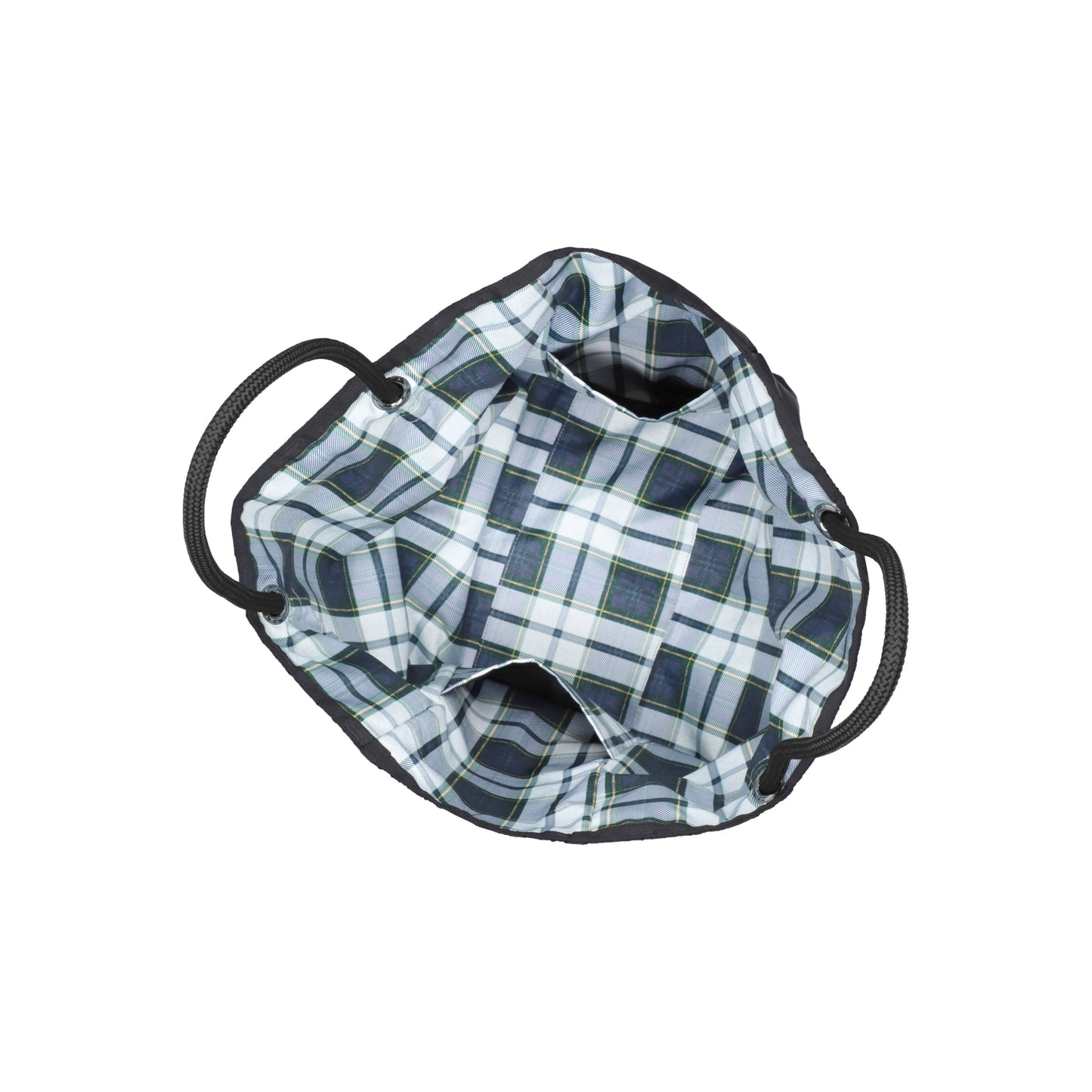 Deep Blue Tartan/Black Large 2 Way Tote