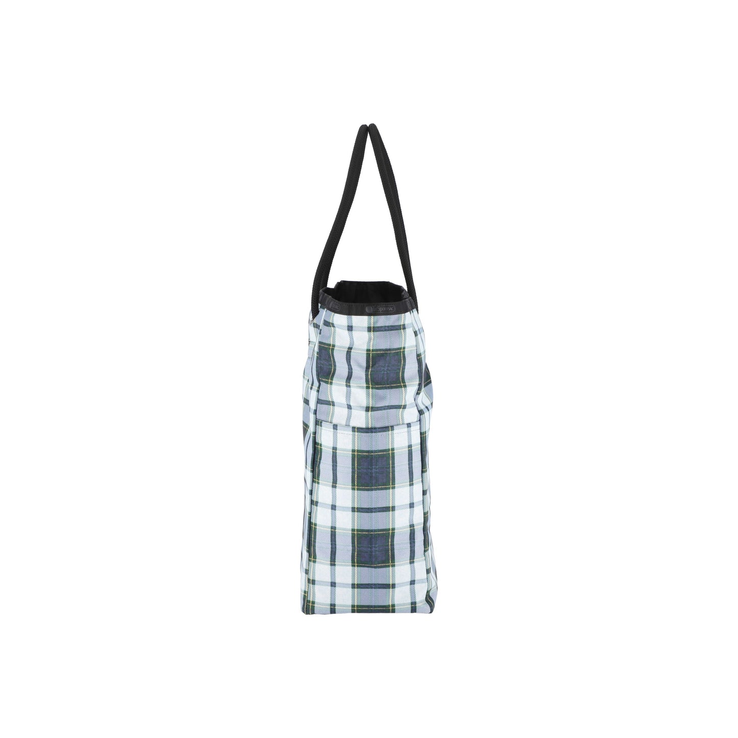 Deep Blue Tartan/Black Large 2 Way Tote