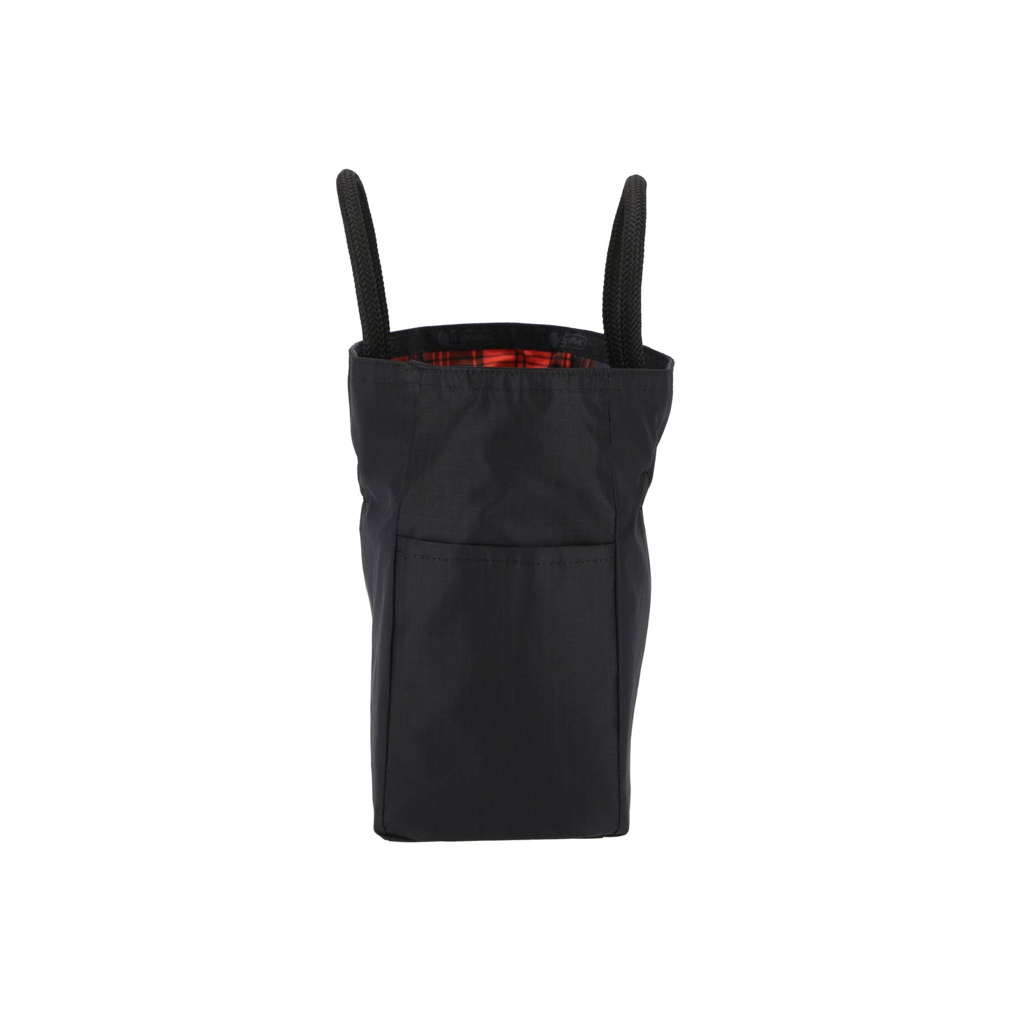 Red Tartan/Black Medium 2 Way Tote