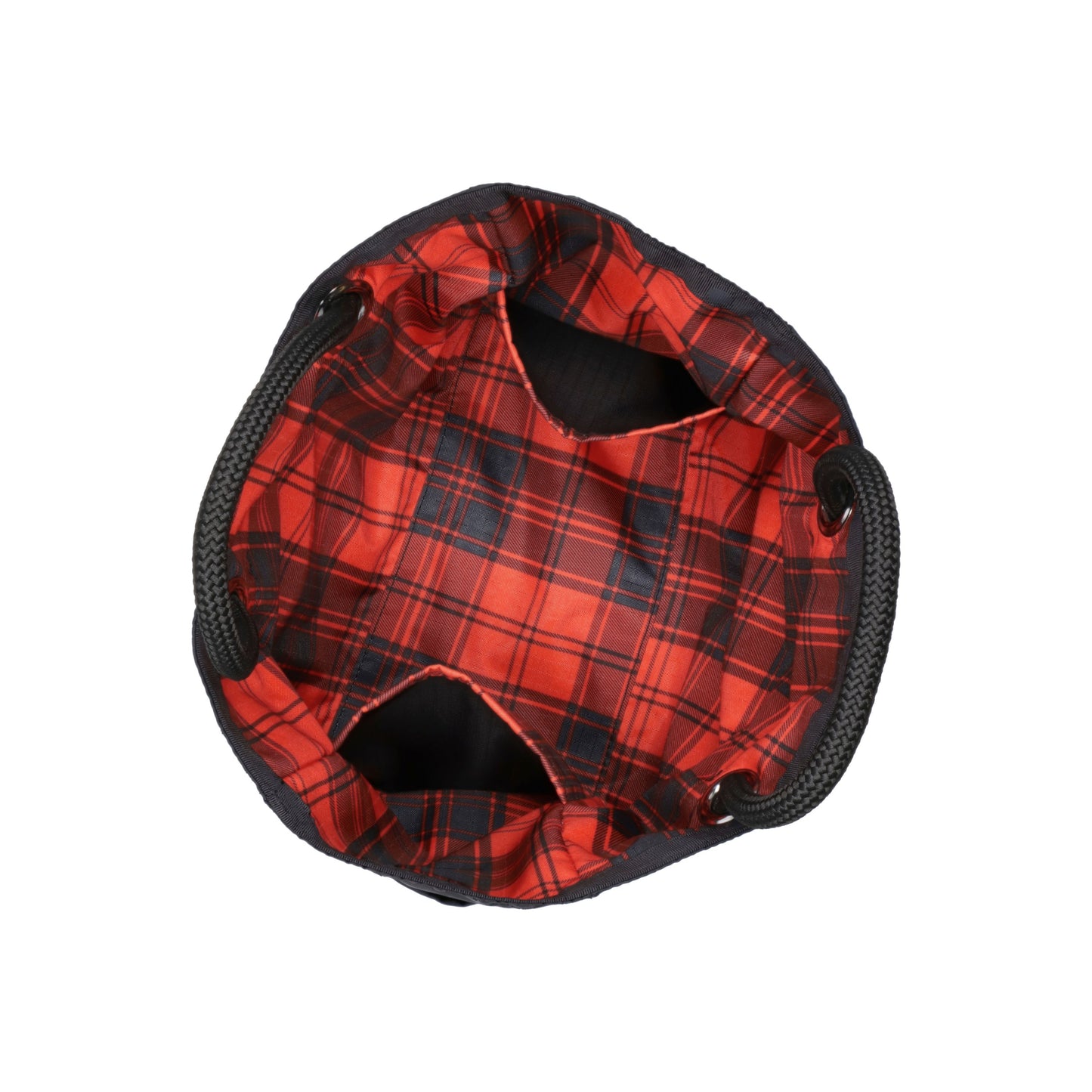 Red Tartan/Black Medium 2 Way Tote