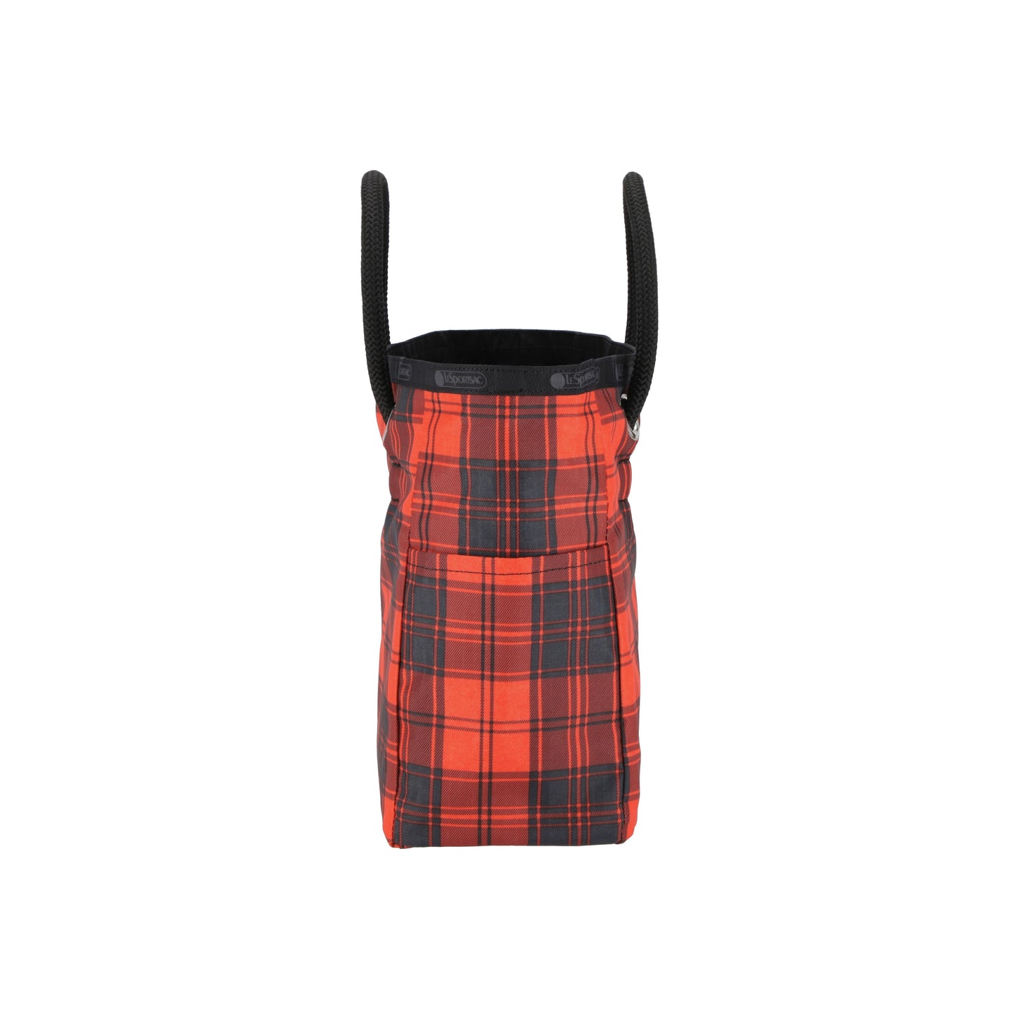 Red Tartan/Black Medium 2 Way Tote