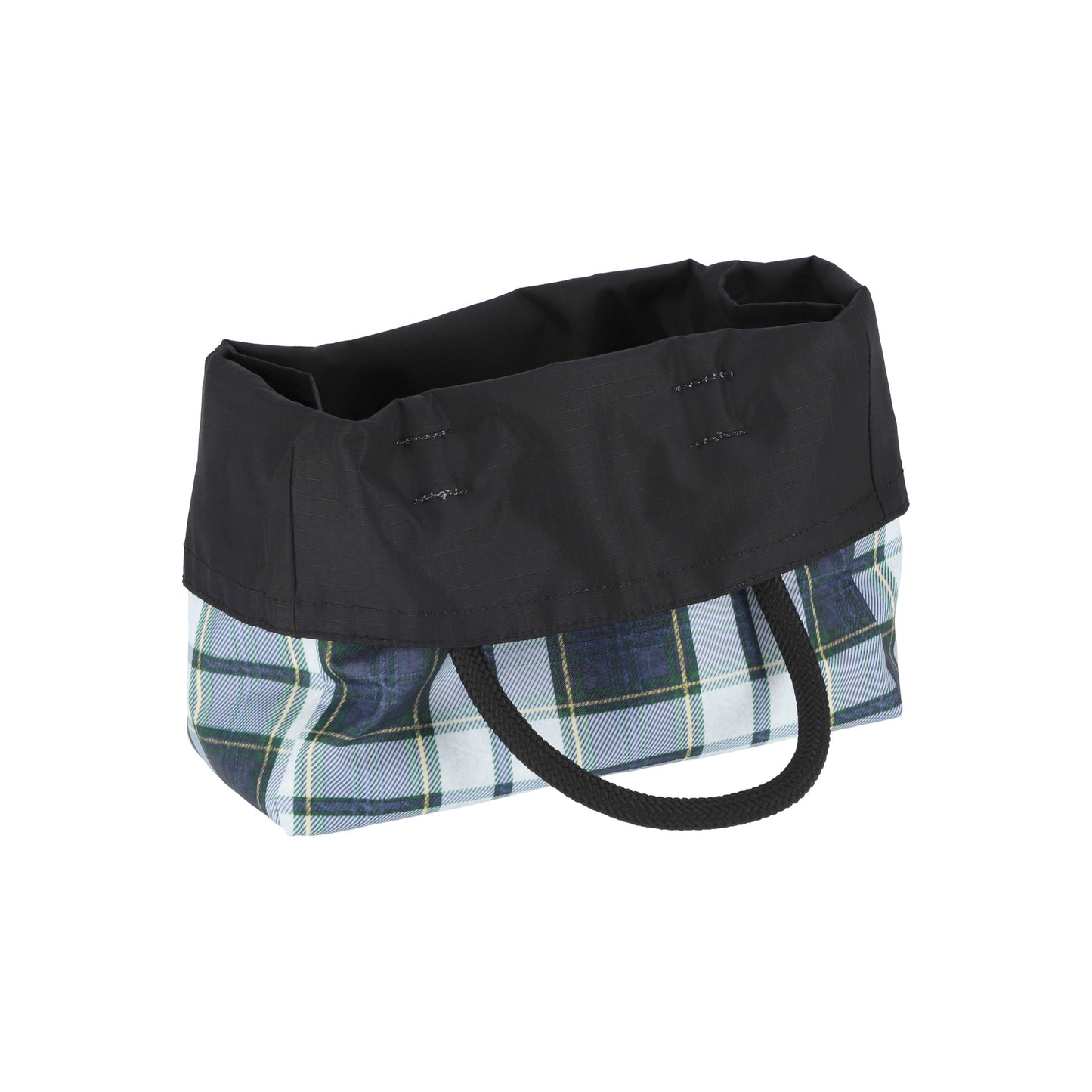 Deep Blue Tartan/Black Medium 2 Way Tote