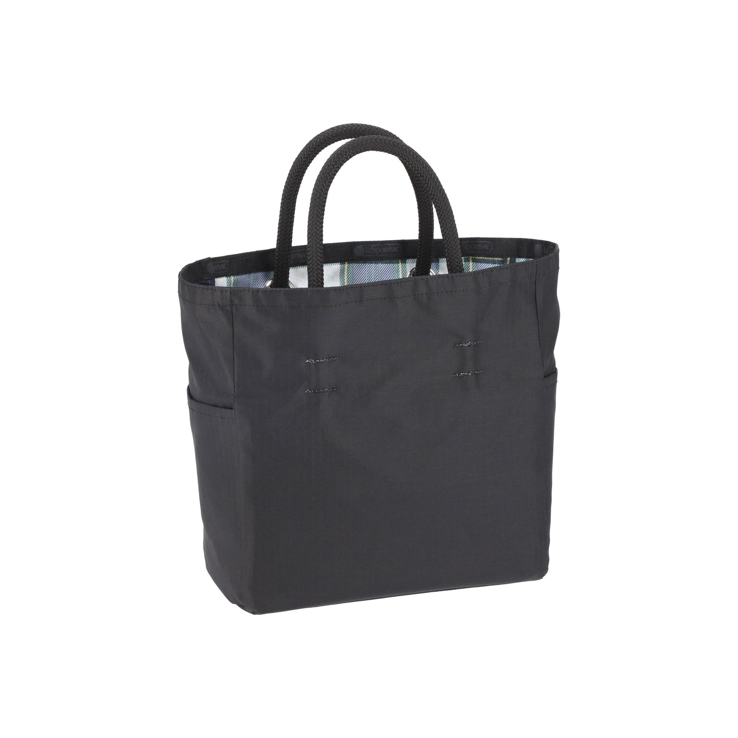 Deep Blue Tartan/Black Medium 2 Way Tote