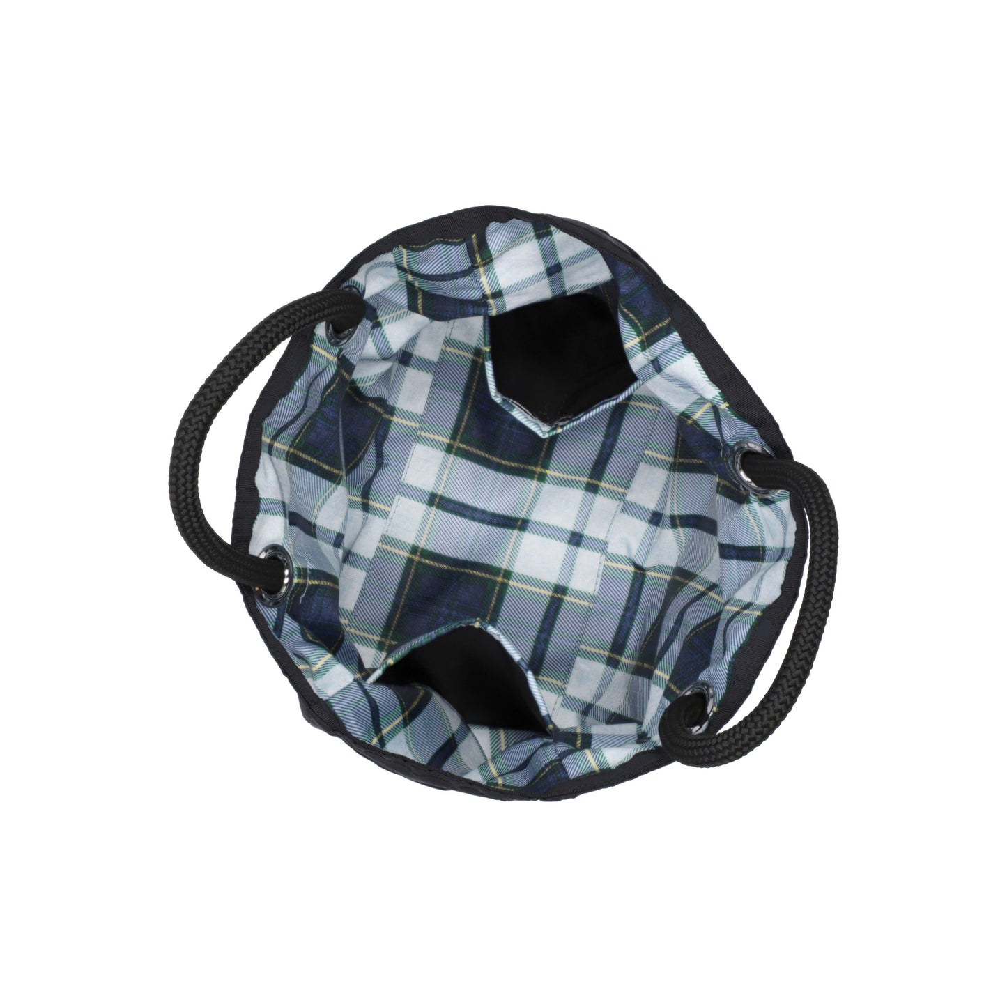 Deep Blue Tartan/Black Medium 2 Way Tote