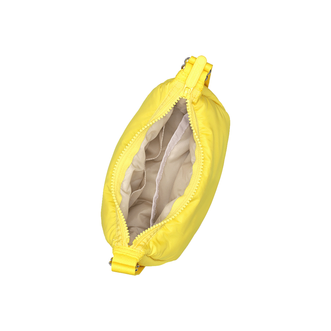 Lemon Drop Sheen Mini Crescent Hobo Bag
