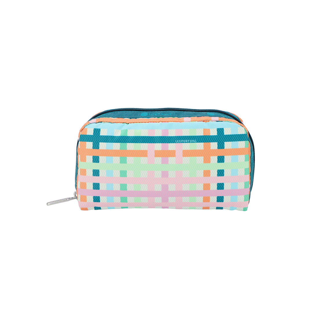 Mason Madras Rectangular Cosmetic Pouch
