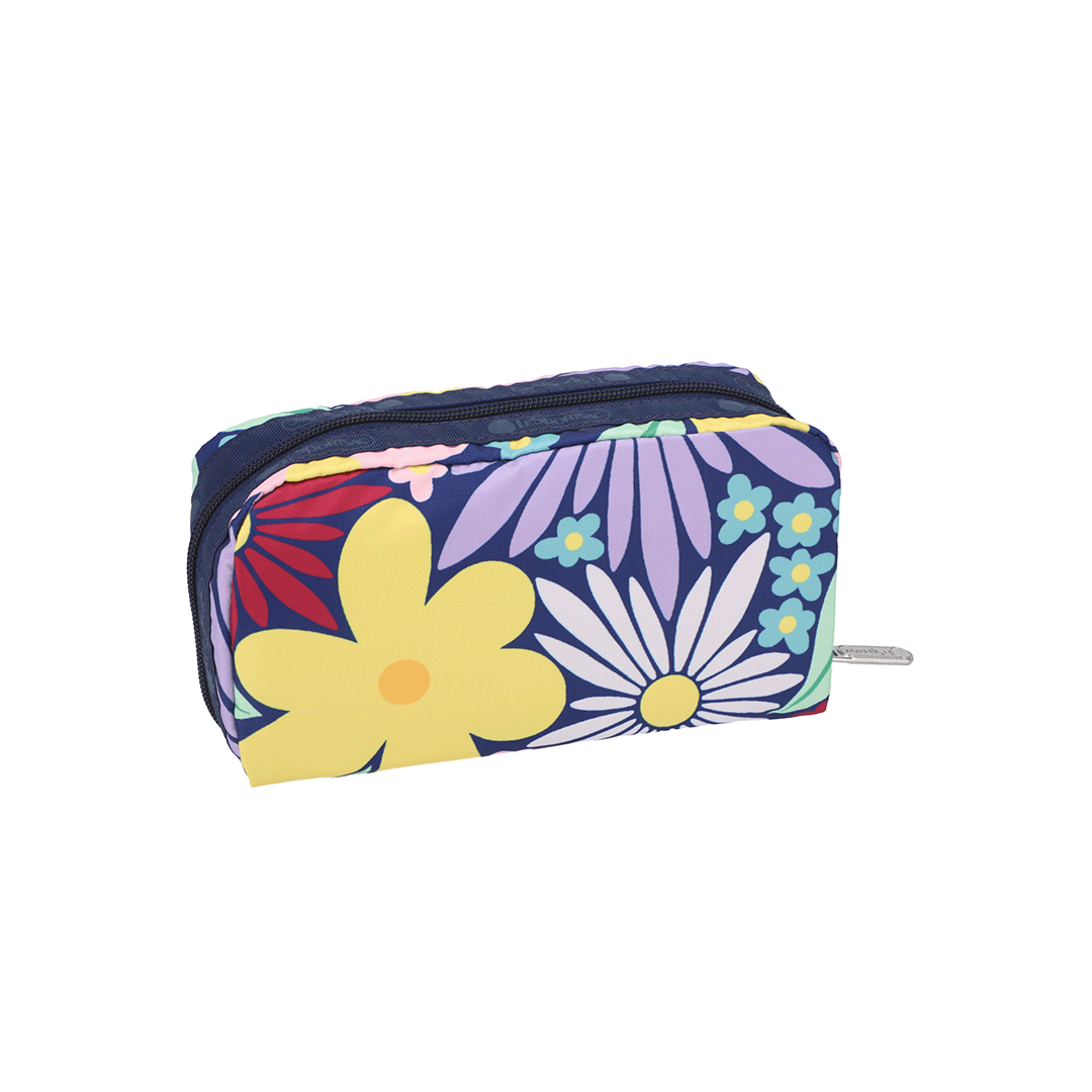 Flower Pop Rectangular Cosmetic Pouch