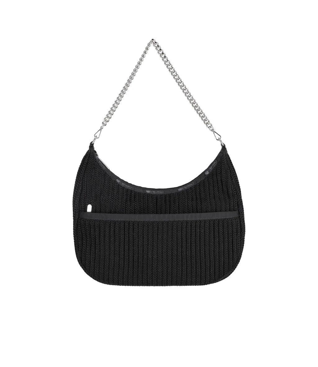 Chain Crochet N/S Hobo Black Crochet