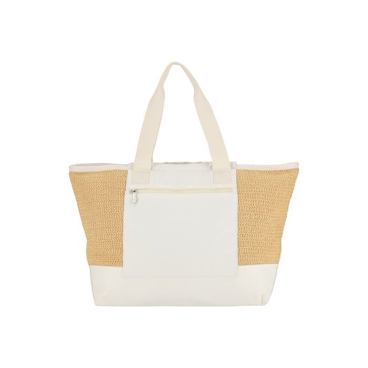 Raffia E/W Tote Meringue Raffia