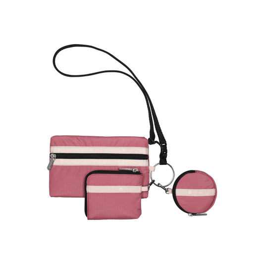 Multi Pouch Wristlet Mauve/Peach Blush/ Black