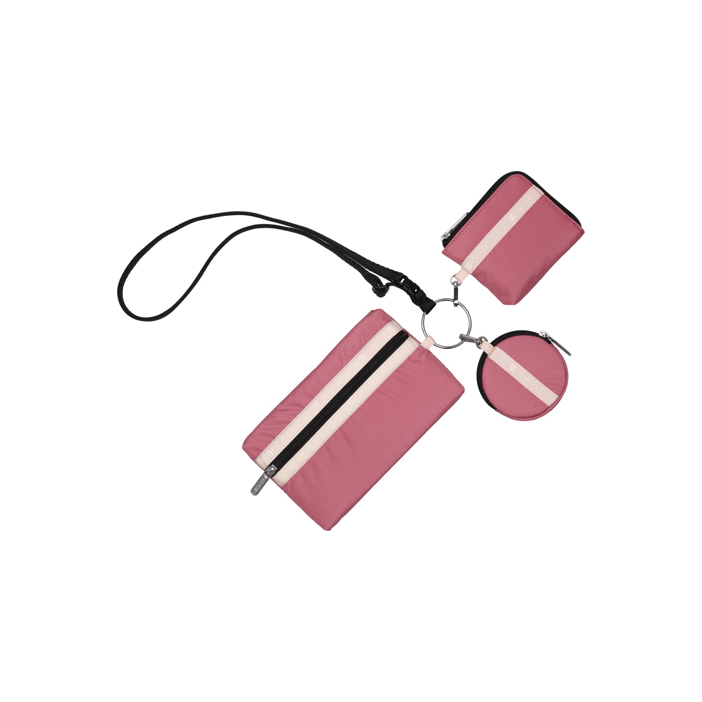 Multi Pouch Wristlet Mauve/Peach Blush/ Black