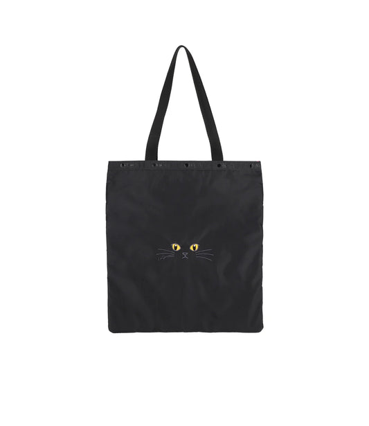 Large Emerald Tote Black Cats Embroidery