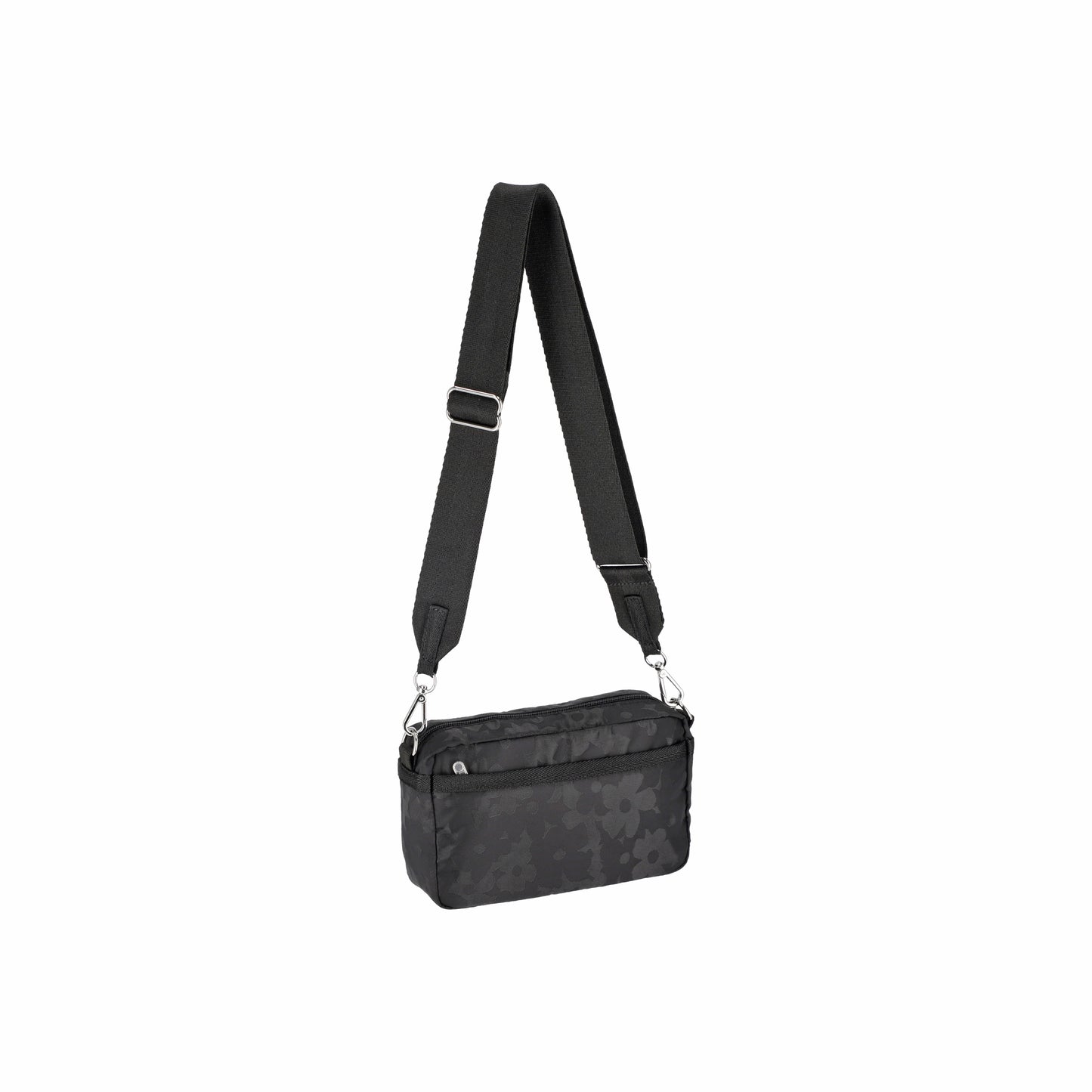 E/W Phone Crossbody Black Floral Jacquard