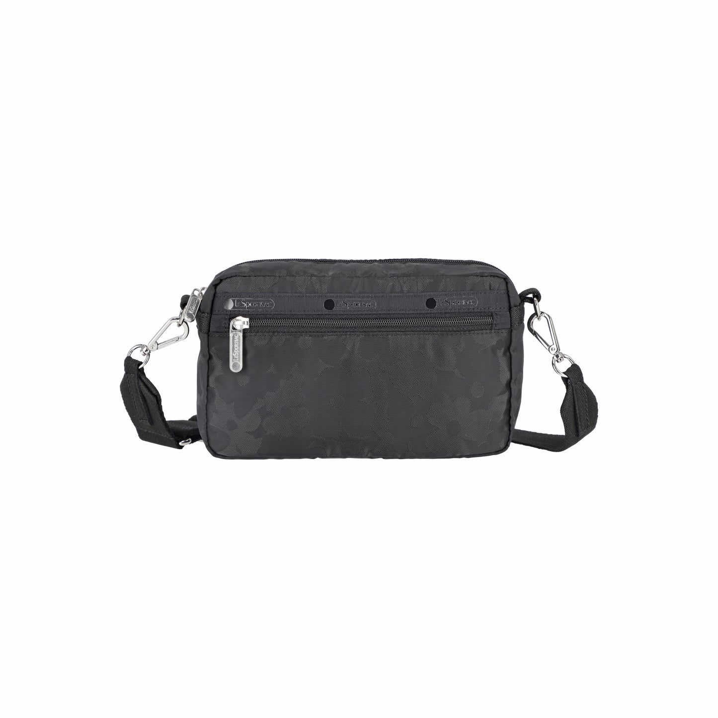 E/W Phone Crossbody Black Floral Jacquard