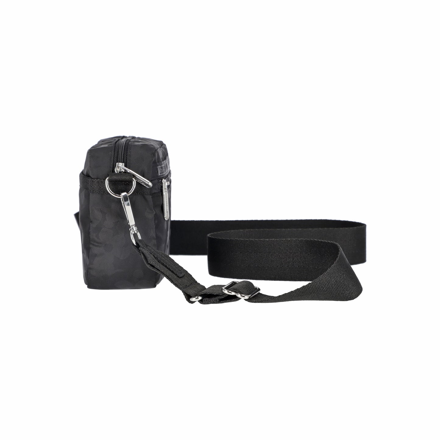 E/W Phone Crossbody Black Floral Jacquard