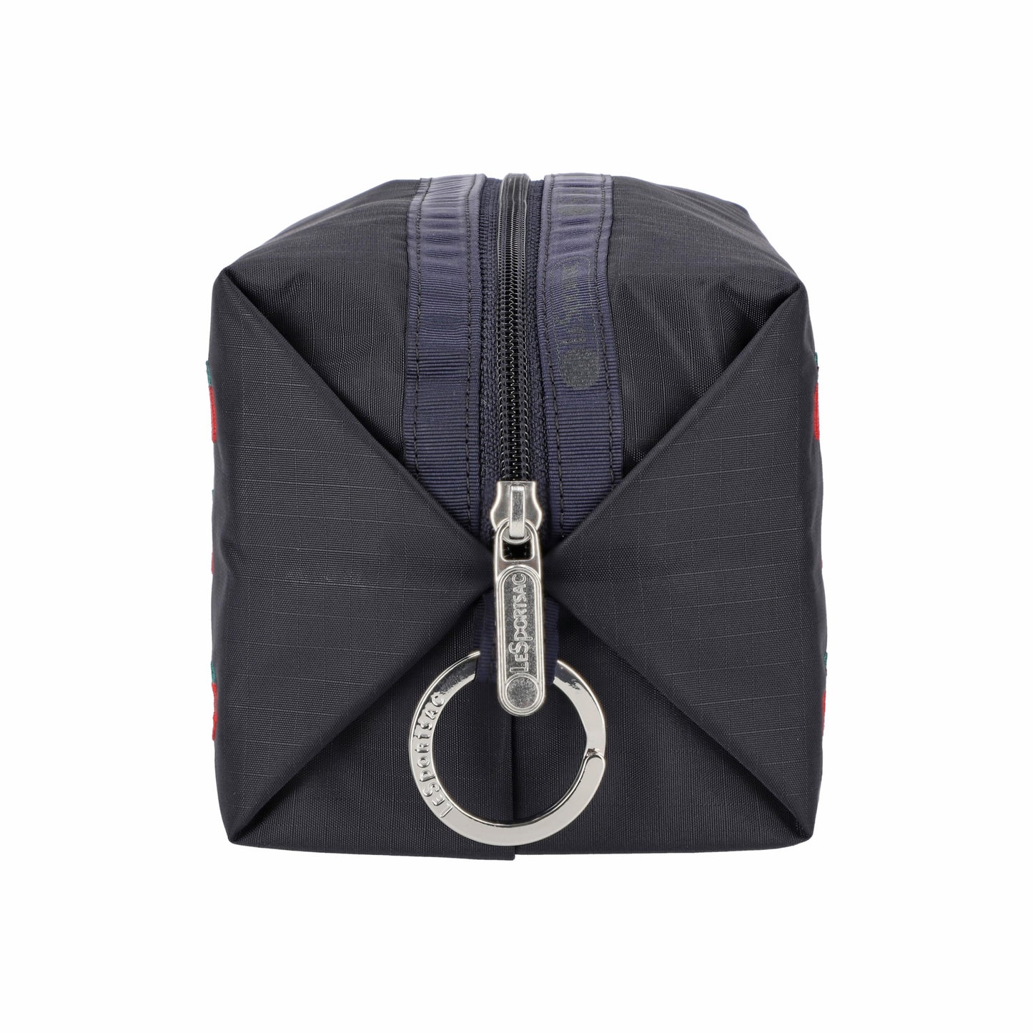 Large Zip Pouch Red Apple Embroidery