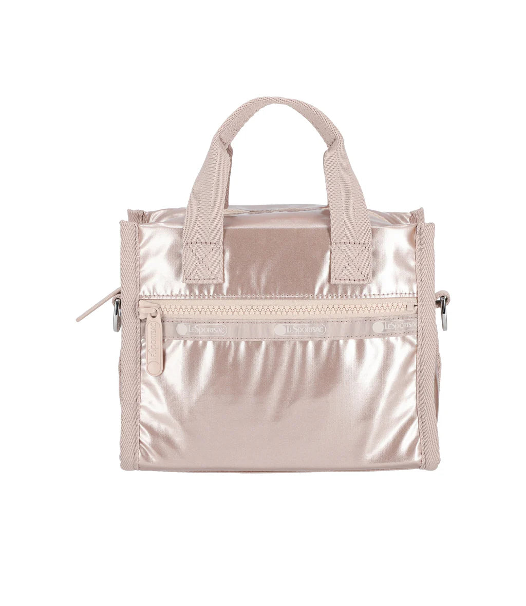 E/W Shoulder Satchel Rose Gold Shine