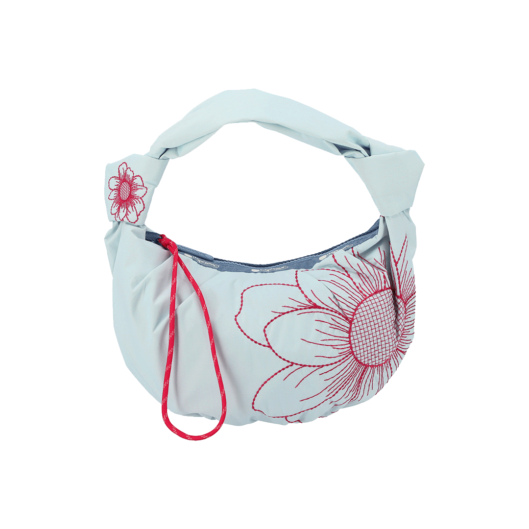 Summer Garden Embroidery Small Embroidered Shoulder Bag