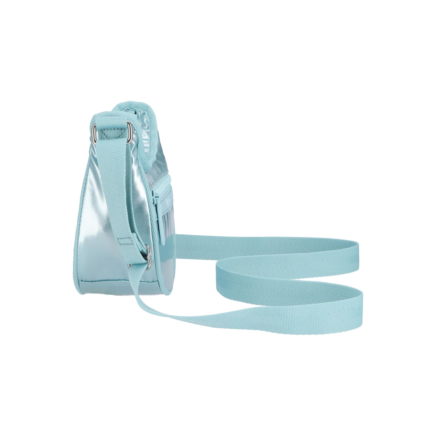 Mini Hobo Crossbody Aqua Blue Shine