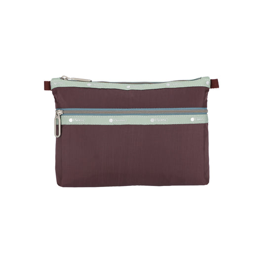 Essential 2 Zip Pouch Burgundy