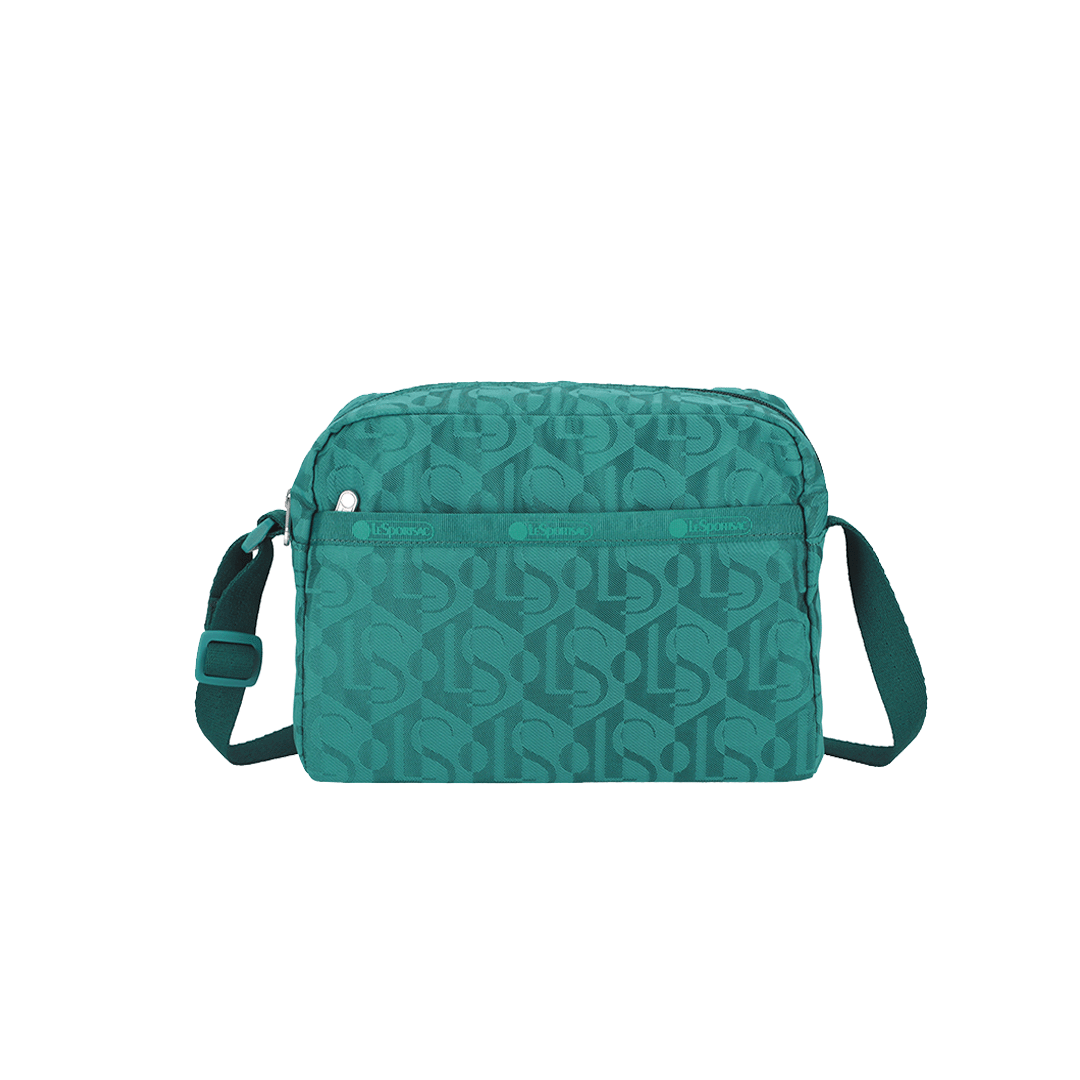 Monogram Jacquard Teal Daniella Crossbody Bag