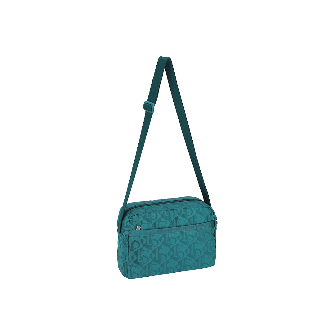 Monogram Jacquard Teal Daniella Crossbody Bag