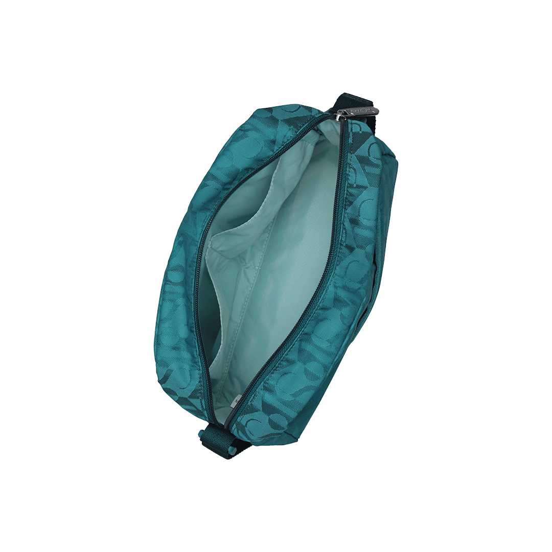 Monogram Jacquard Teal Daniella Crossbody Bag