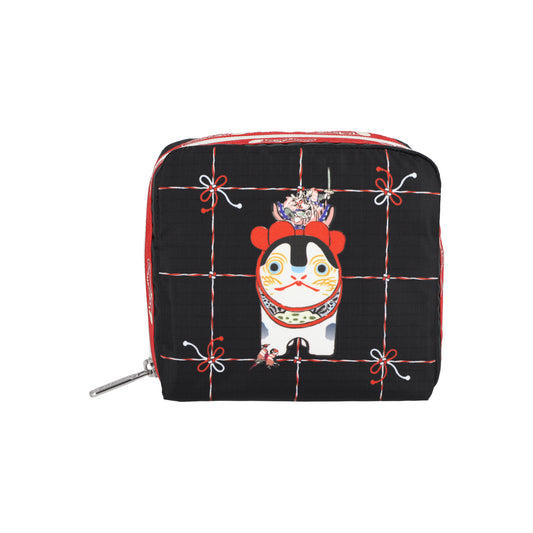 Medium Square Cosmetic Japanese Art Dog